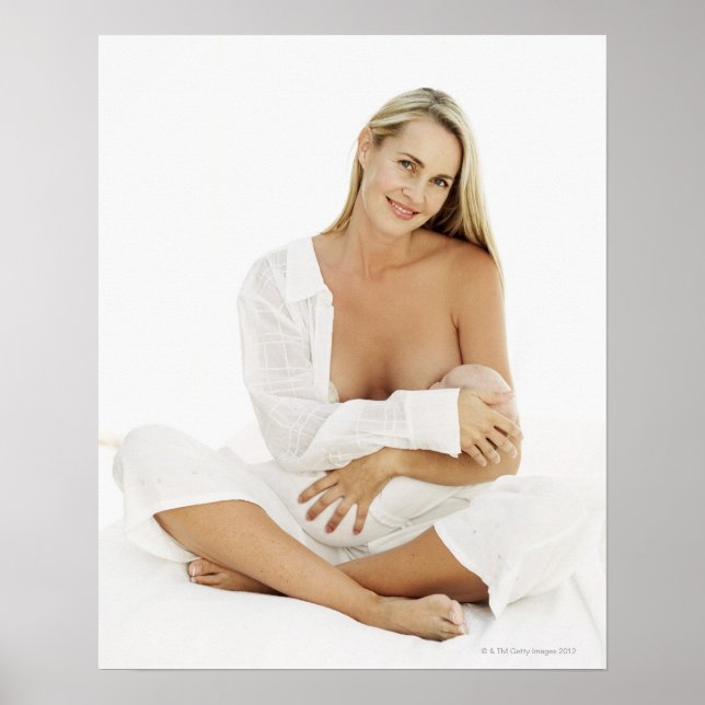 Poster Portrait d'une femme allaitant un bébé (3-6 (Devant)