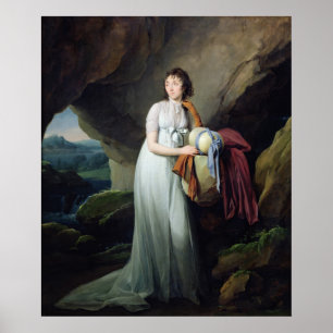 Poster Portrait d'une femme dans une grotte