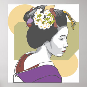 Poster Portrait d'une femme japonaise