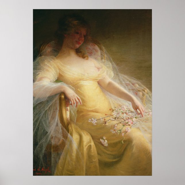 Poster Portrait d'une femme (oil on canvas) (Devant)