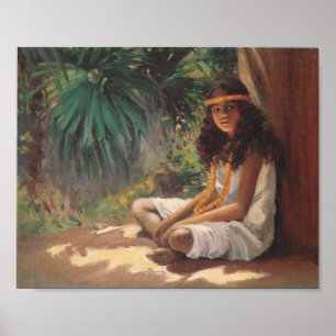 Poster Portrait d'une fille polynésienne - Helen T. Drang