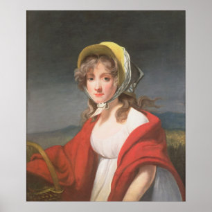 Poster Portrait d'une fille portant un châle rouge