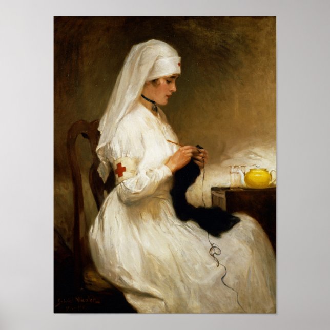 Poster Portrait d'une infirmière de la Croix-Rouge (Devant)