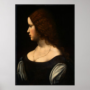 Poster Portrait d'une jeune dame,1500, Léonard de Vinci