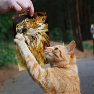 Poster Portrait D'Une Peinture Lion Acrylique