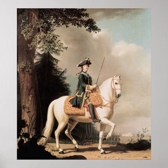Poster Portrait équestre de Catherine II (Devant)