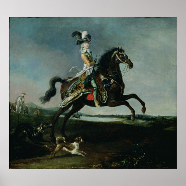 Poster Portrait équestre de Marie-Antoinette (Devant)