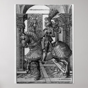 Poster Portrait équestre de Maximilian I c.1508