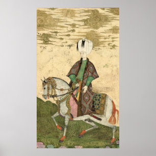 Poster Portrait équestre de sultan Osman II 1618