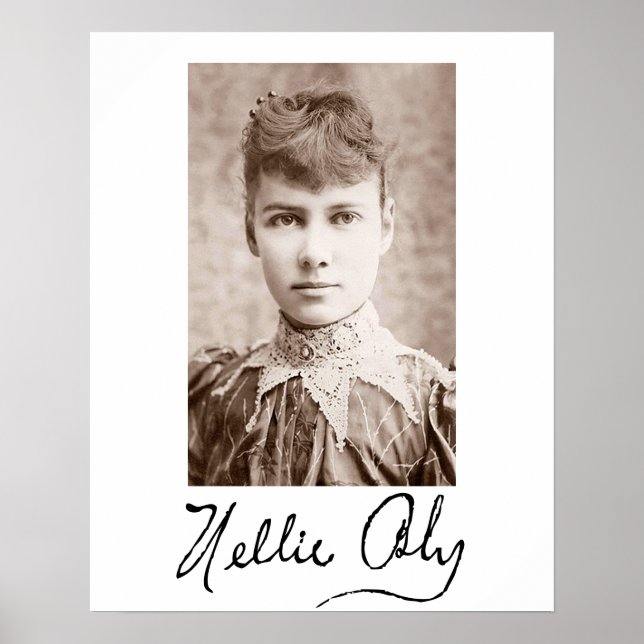 Poster Portrait et signature de Nellie Bly (Devant)