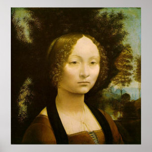 Poster Portrait femelle par Leonardo da Vinci