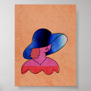 Poster Portrait Féminin Abstrait Moderne