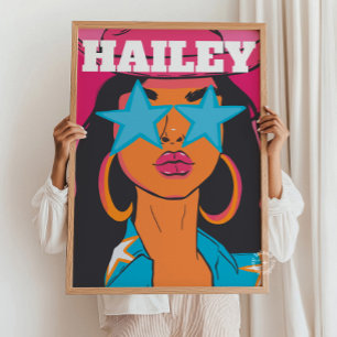 Poster Portrait Fille Personnalisé Pré-Décor de dortoir B