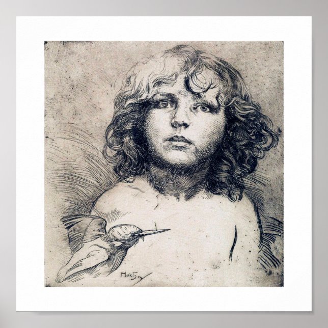 Poster Portrait (imprimé cuivre), Alphonse Mucha (Devant)