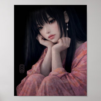 Poster Portrait in Florals Print