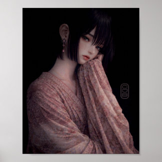 Poster Portrait in Spring Patterns Print