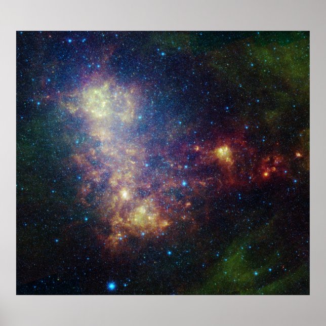 Poster Portrait infrarouge révélant les étoiles et la pou (Devant)