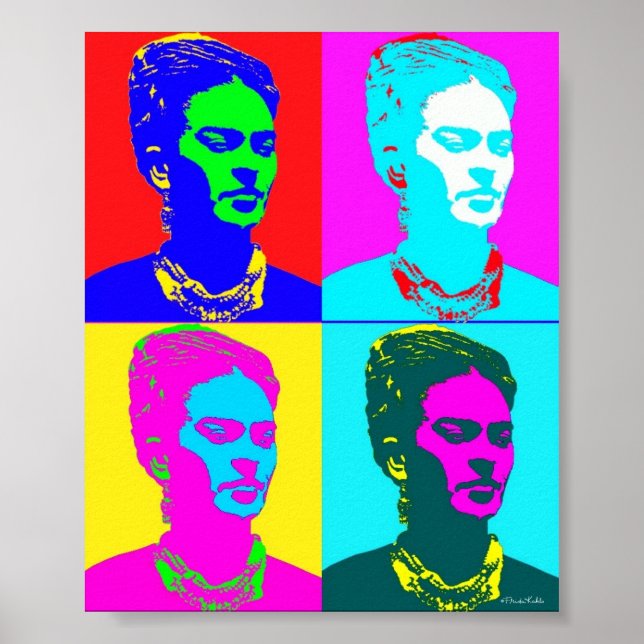 Poster Portrait inspiré de Frida Kahlo (Devant)