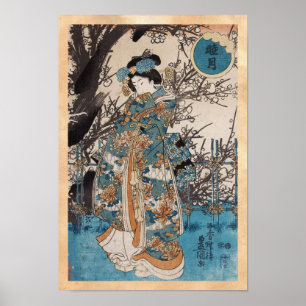 Poster Portrait japonais classique vintage ukiyo-e de gei