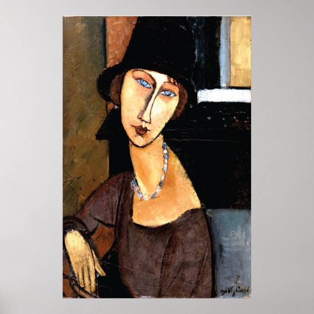 Poster Portrait Jeanne Hébuterne Au Chapeau (Devant)