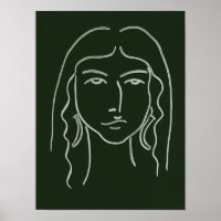 Portrait malachite avec cheveux longs