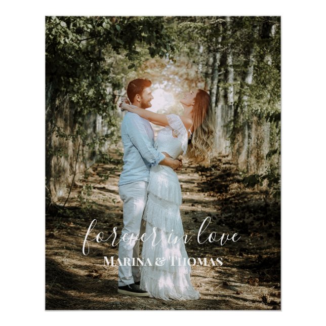 Poster Portrait Mariage personnalisé Calligraphie moderne (Devant)