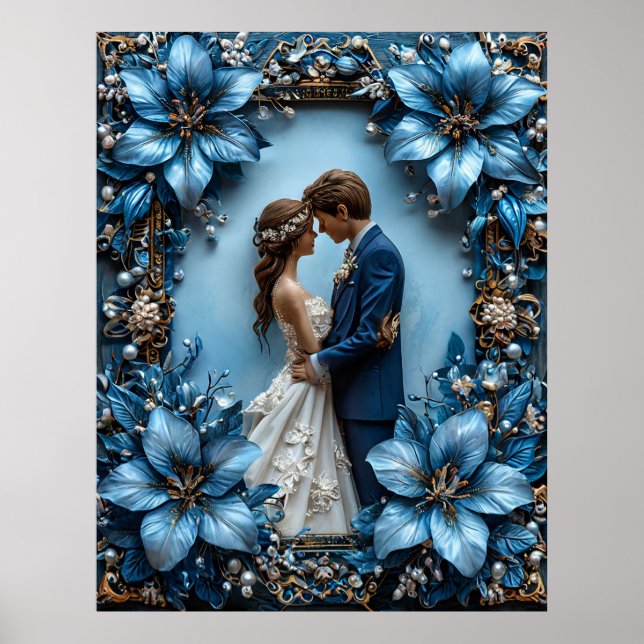 Poster Portrait Mariage romantique (Devant)