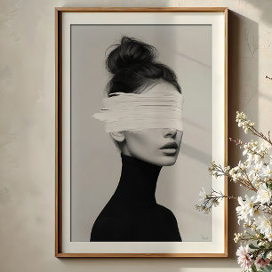 Poster Portrait minimaliste moderne Lavage de peinture Ab