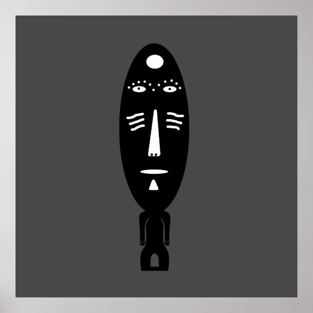 Poster Portrait moderne noir abstrait (Devant)