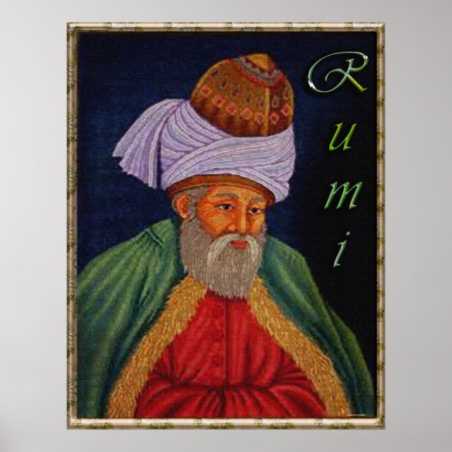 Poster Portrait mystique soufi de Mevlana - Rumi (Devant)