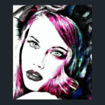 Poster Portrait NFT Pop Art<br><div class="desc">Poster Portrait NFT Pop Art, illustration d'un portrait féminin fashion. Ses cheveux longs retenus par un ruban, ses yeux clairs et sa bouche pulpeuse, elle a tout d'une working girl. Ce portrait est réalisé avec la technique du NFT et retravaillé inspiration Pop Art. Design unique et original, disponible sur plusieurs...</div>