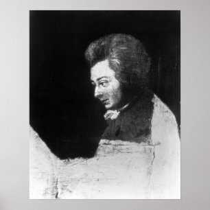 Poster Portrait non fini de Wolfgang Amadeus Mozart