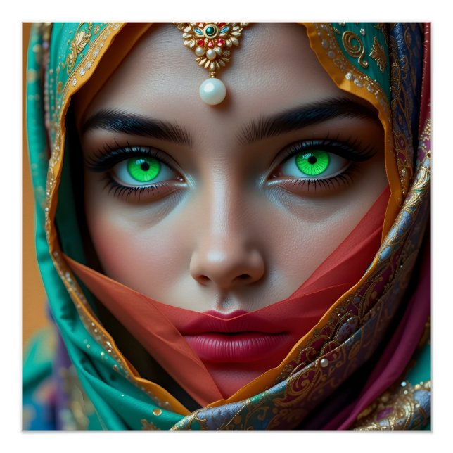 Poster Portrait Papercraft lumineux (Devant)