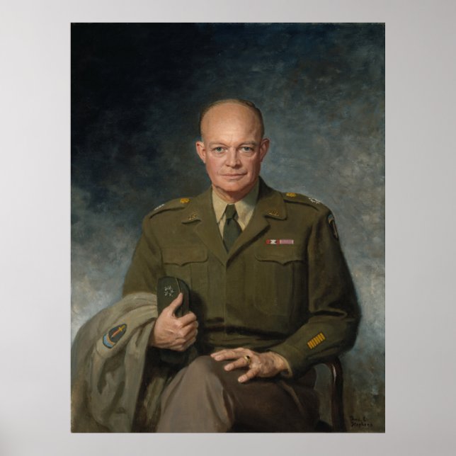 Poster Portrait peint 5 étoiles du général Dwight Eisenho (Devant)