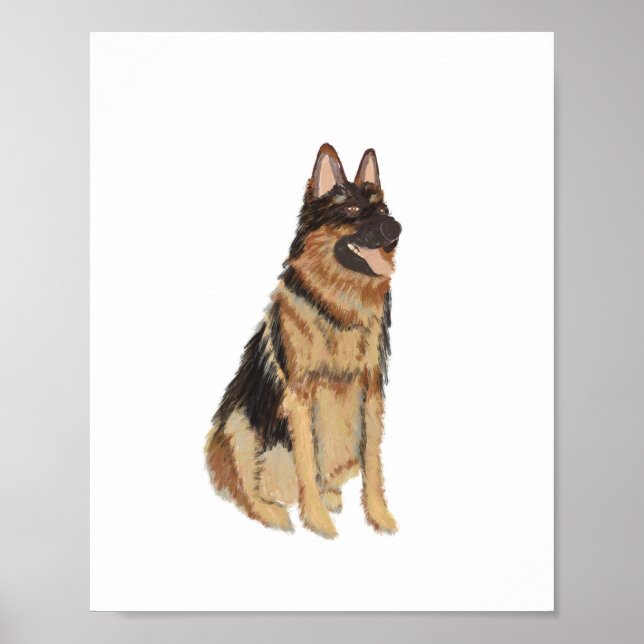 Poster Portrait peint allemand Shepard (Devant)