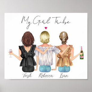 Poster Portrait personnalisé des meilleurs amis