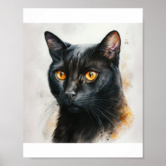 Poster Portrait personnalisé pour animaux, aquarelle pein (Devant)