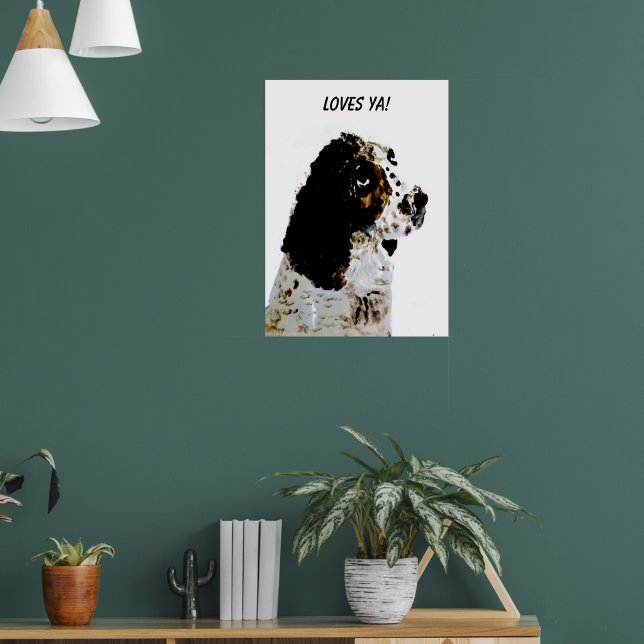Poster Portrait pour animal de compagnie Springer Spaniel (Salon 1)