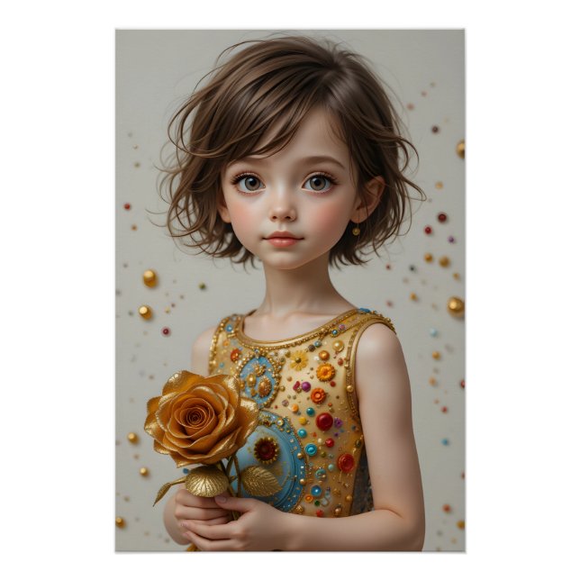 Poster Portrait Rose d'or (Devant)