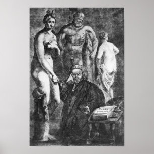 Poster Portrait satirique de Laurence Sterne, c.1761