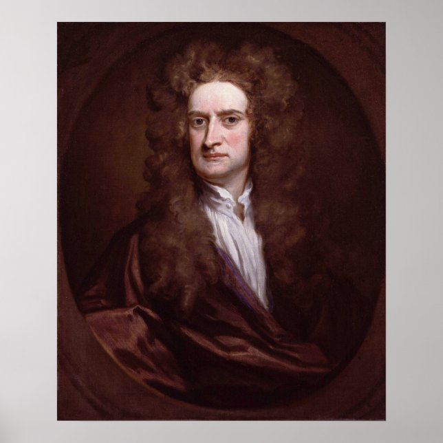 Poster Portrait Sir Isaac Newton par Sir Godfrey Kneller (Devant)