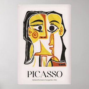 Poster Portrait stylisé de Picasso Jacqueline962 Abstrait