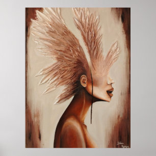 Poster Portrait surréaliste d'ailes d'ange