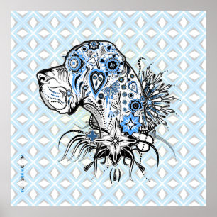 Poster Portrait Tattoo Stil Doggen