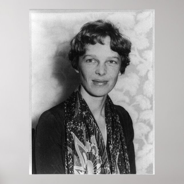 Poster Portrait vintage d'Amelia Earhart (Devant)