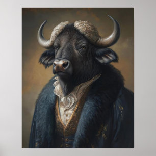 Poster Portrait Vintage Royal Buffalo, animal victorien P