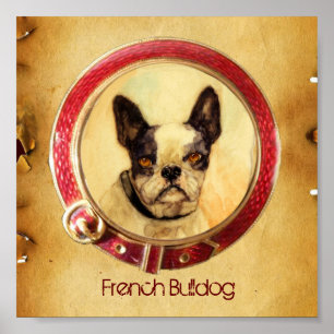 POSTER PORTRAITS DE CHIEN DE MINIATURE VICTORIENNE