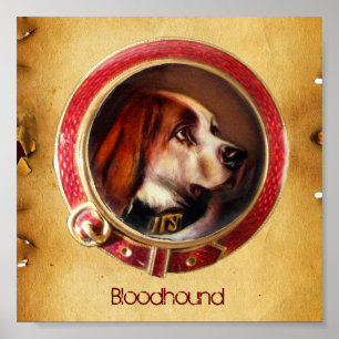 Poster PORTRAITS DE CHIEN DE MINIATURE VICTORIENNE Bloodh