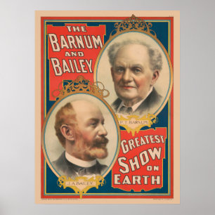 Poster Portraits De P.T. Barnum Et J.A. Bailey