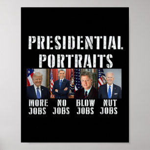 Poster Portraits présidentiels de l'Humour Trump Obama Bi